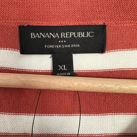 Banana Republic Orange and White Striped Sweater - New with Tags - Picture 3 of 6